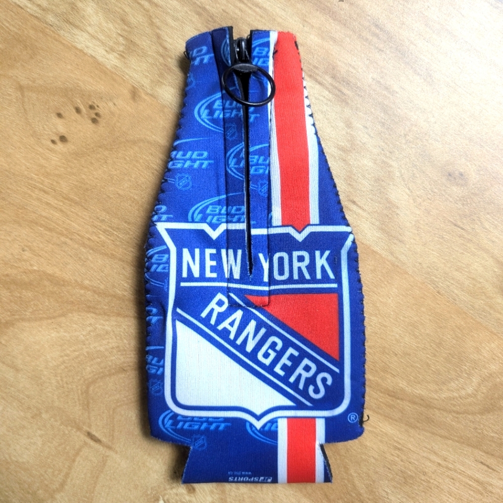 New York Rangers NHL Bud Light Bottle Cooler Jacket
